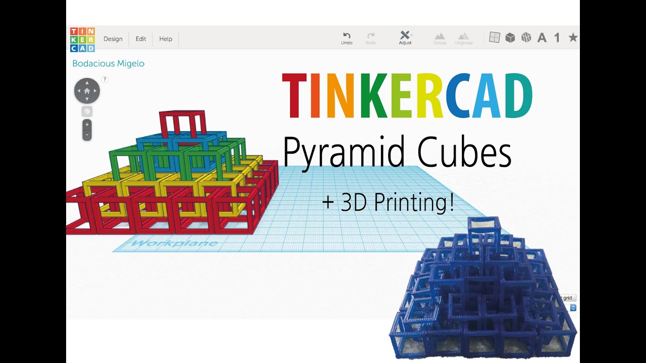 7) Make pyramid cubes with Tinkercad + 3D printing