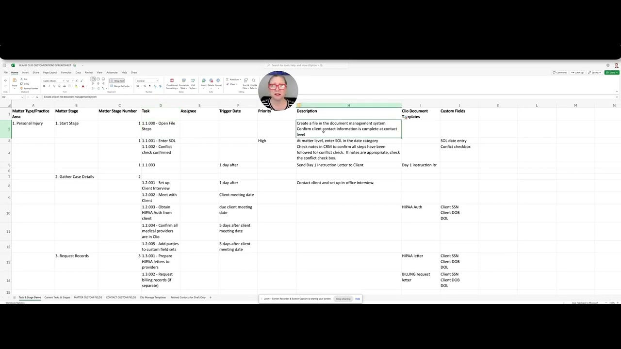 Clio Automated Workflows Video #8 - Building a Spreadsheet