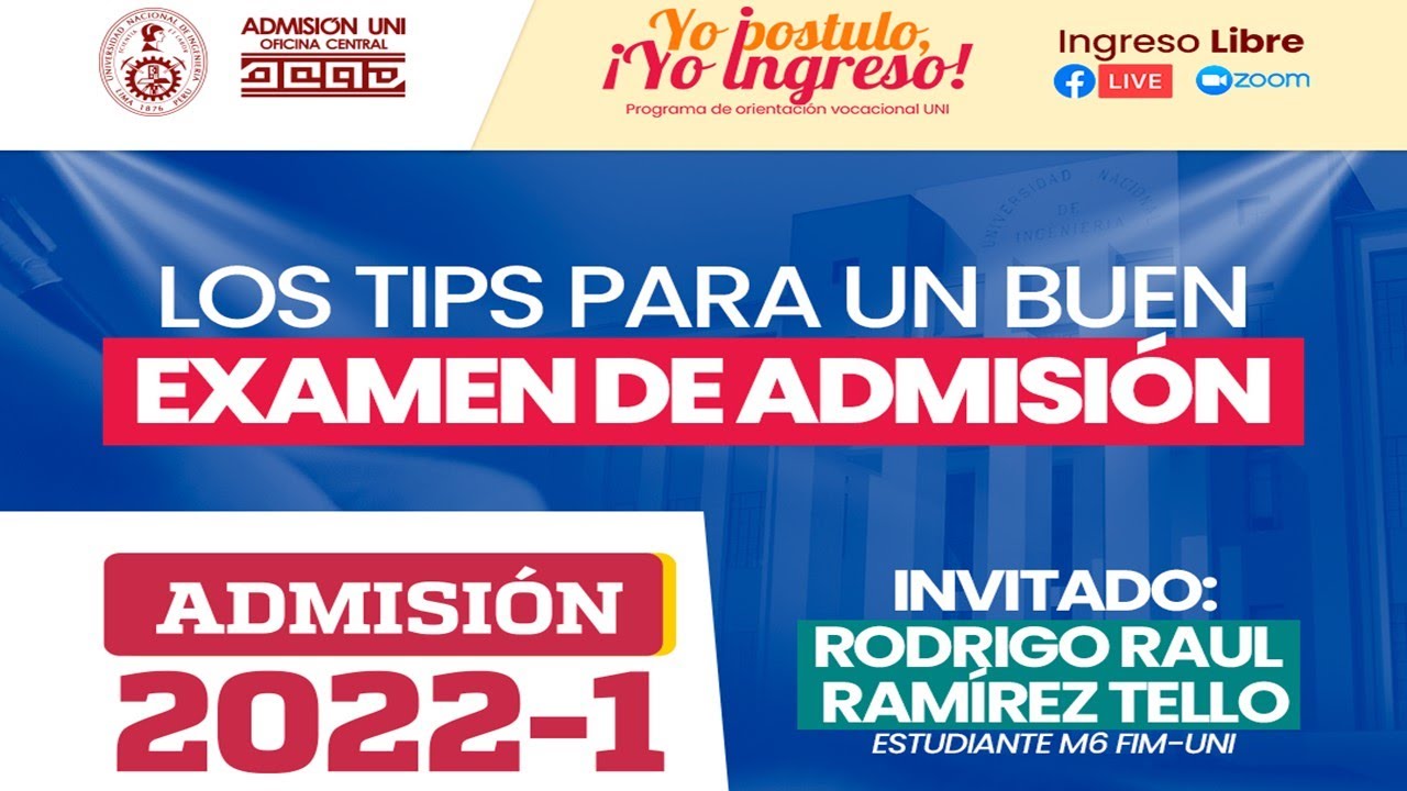TIPS para BUEN EXAMEN de admisión (UNI)