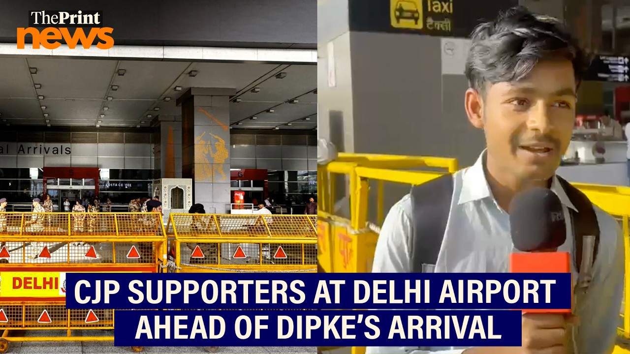Cockroach Janta Party supporters at Delhi airport ahead of CJP founder Abhijeet Dipke&rsquo;s arrival