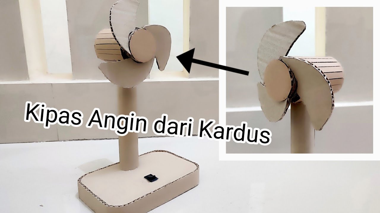 Cara Membuat Kipas Angin dari Kardus yang dapat Berputar | Miniatur Kipas Angin dari Kardus