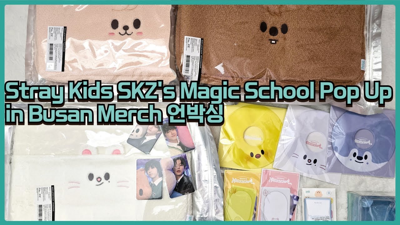 Stray Kids SKZ's Magic School Pop Up in Busan Merch 언박싱 / 10cm 캐리어, 미니튜브, 폰탭 그리고 랩탑 파우치