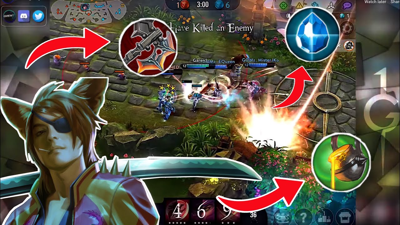 Vainglory Taka Captain Crystal and Weapon Build Path Gameplay!