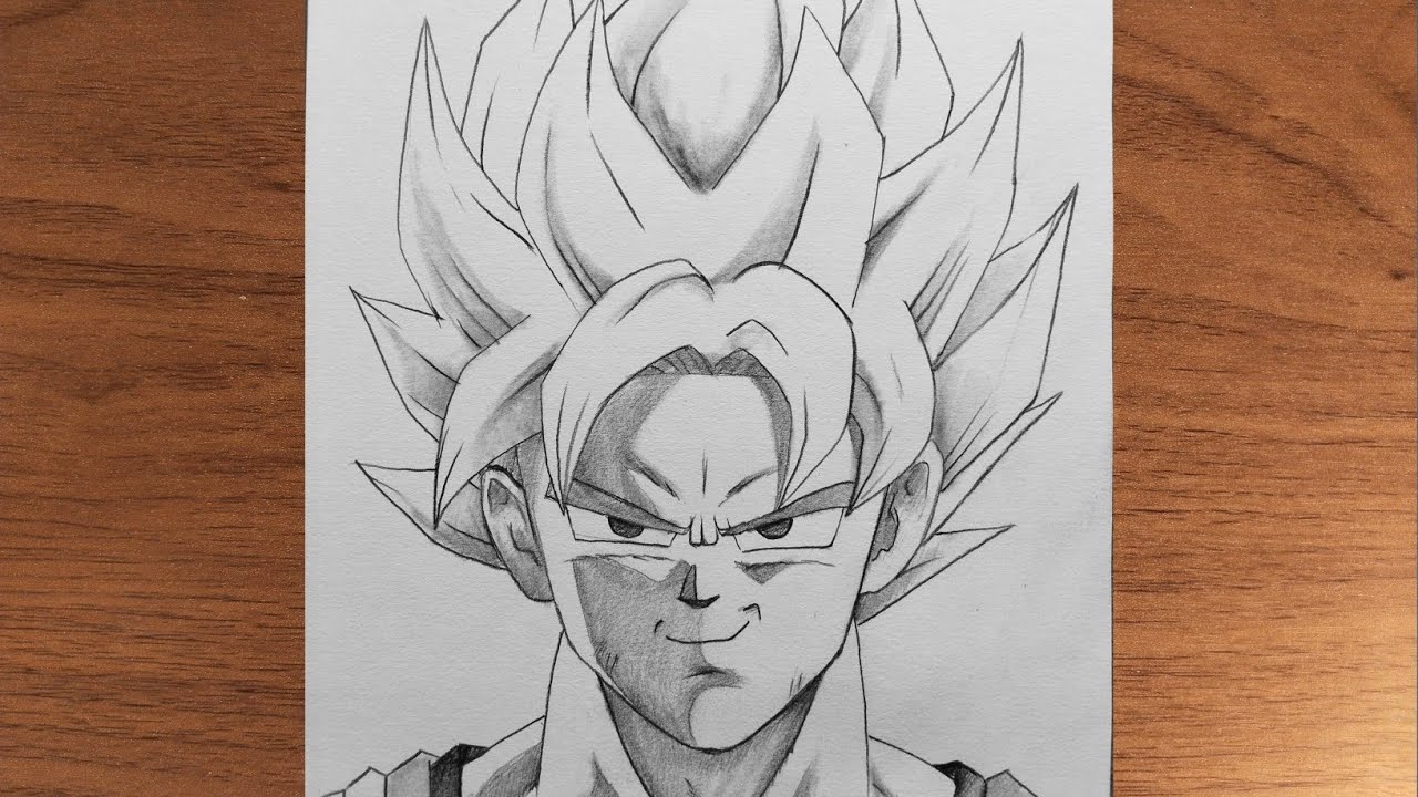 Easy Anime Drawing || How to Draw Goku Super Saiyan Step by Step || Anime Drawing for Beginners