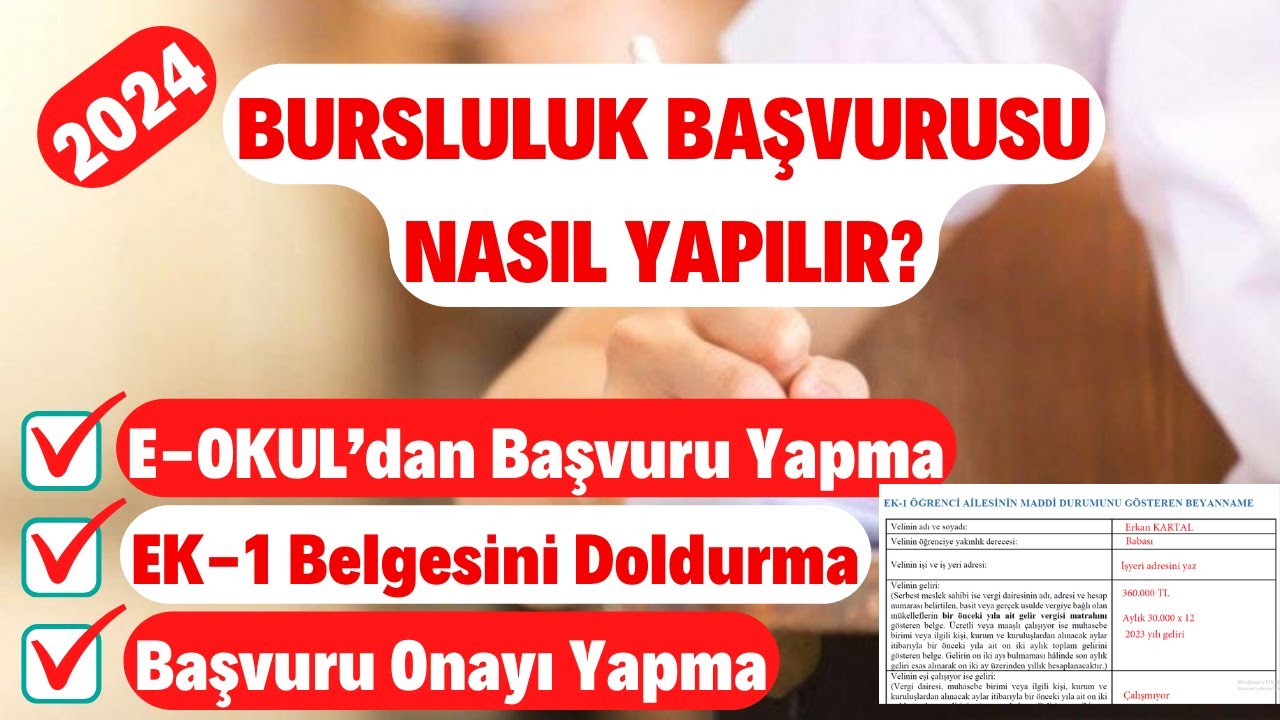 2024 Bursluluk (İOKBS) Başvurusu Nasıl Yapılır? E-OKUL'dan Başvuru, EK-1 Belgesi Doldurma ve Onay!