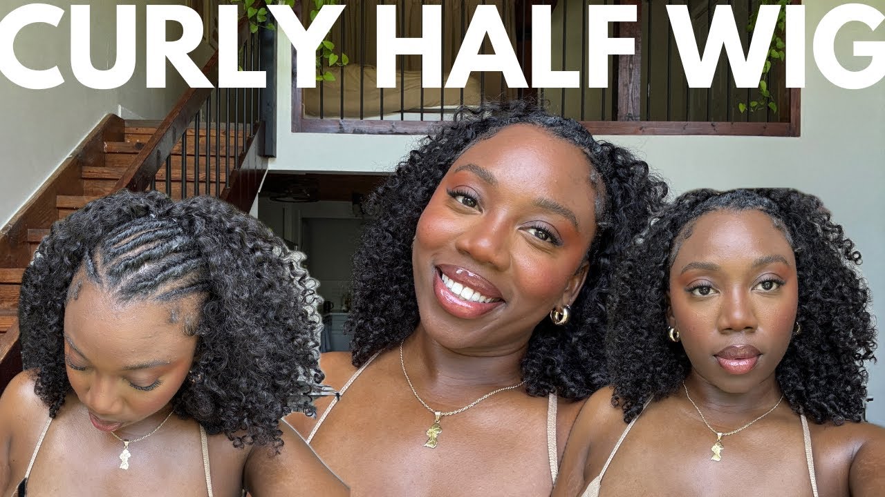 I SEE HAIR HALF WIG | CURLY FLIP OVER | FULANI BRAIDS | FLAT TWIST | SUMMER STYLE | Lindiorslife