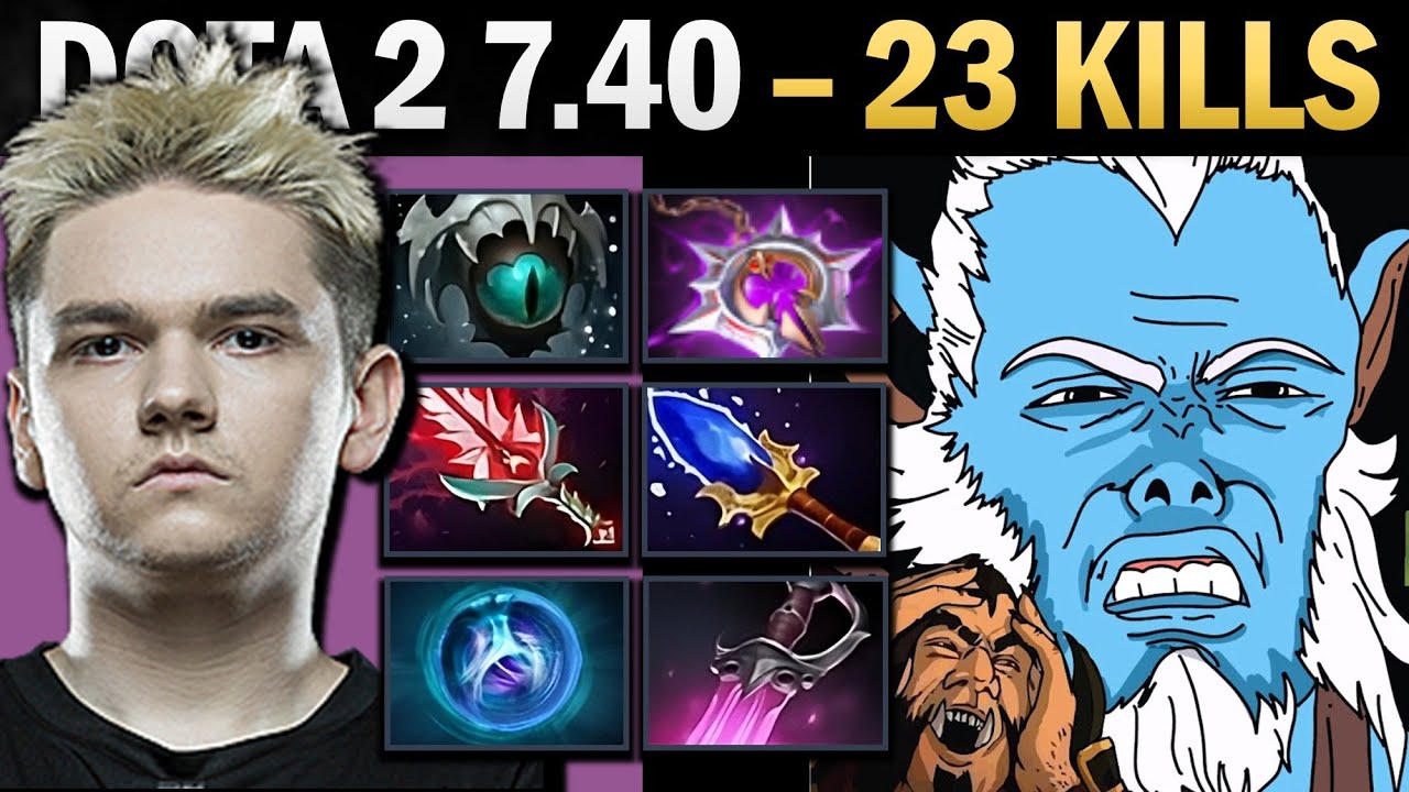 Профессиональный керри с Phantom Lancer и Nullifier, 23 убийства — геймплей Dota 2.
