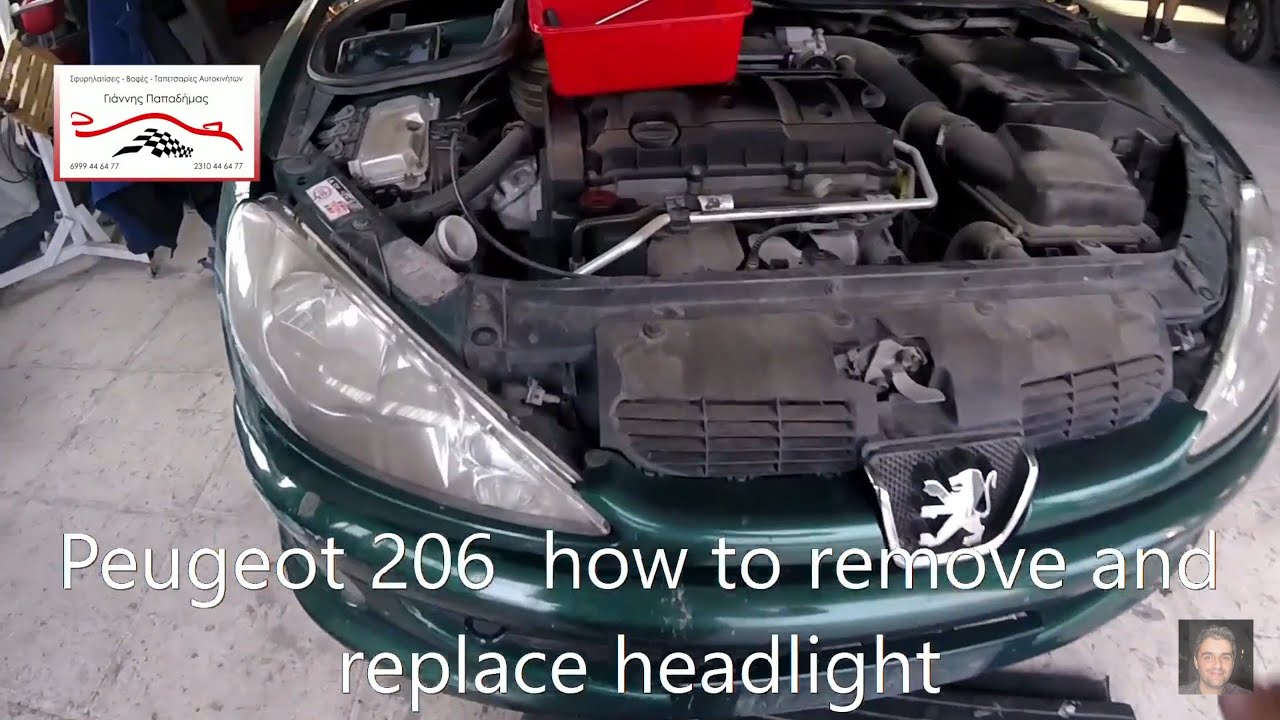 Peugeot 206   how to remove and replace headlight