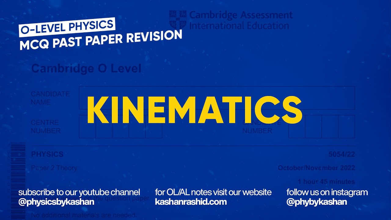 O-Level Physics MCQ Revision | Kinematics