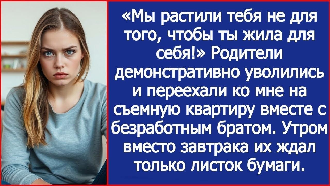 «Мы растили тебя не для того, чтобы ты жила для себя!» Родители уволились и переехали ко мне
