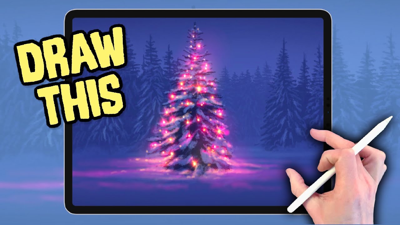 CHRISTMAS TREE IPAD PAINTING TUTORIAL made easy in Procreate