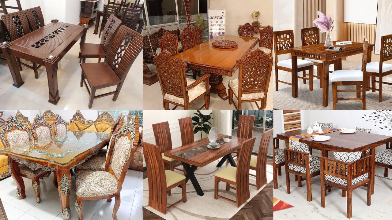 New Dining Table Design 2025//Modern Wooden Dining Table & Chair Design//Wooden Glass Dining Table