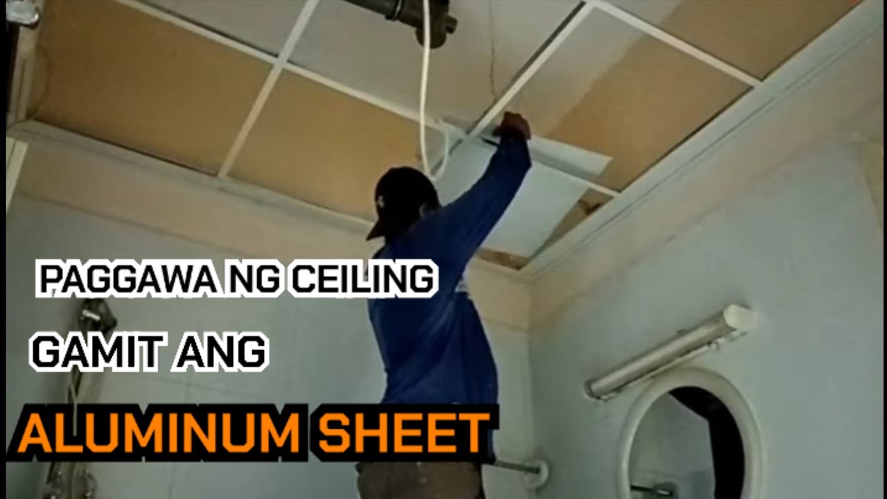 Pagkabit ng Ceiling sa kitchen. Aluminum sheets 60x60 Gypsum board.