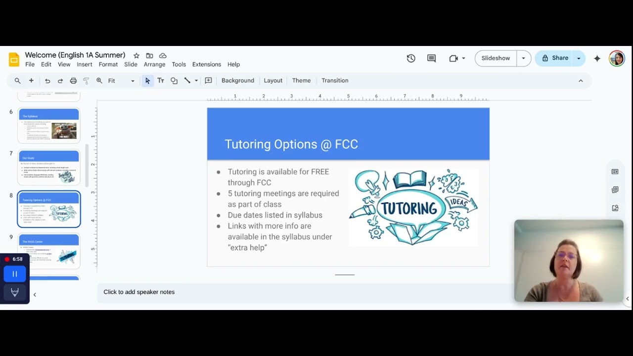 Welcome  English 1A Summer    Google Slides
