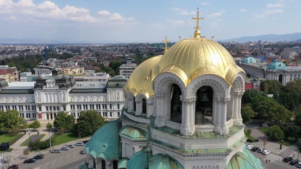 Flight over Sofia Bulgaria by Drone