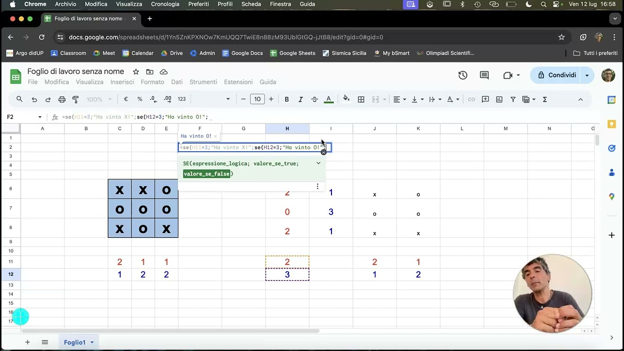 Realizziamo il gioco del Tris con Google Fogli