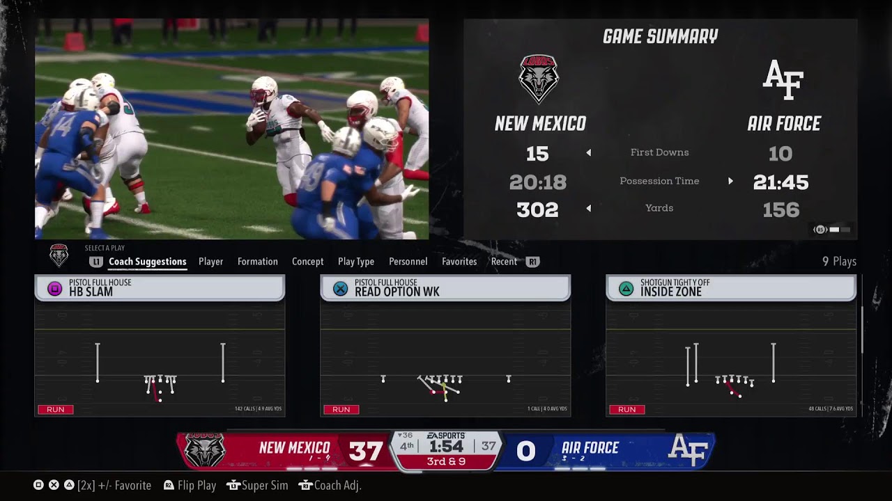 EA College Football 26 Dynasty 2032 Week 7 New Mexico @ Air Force