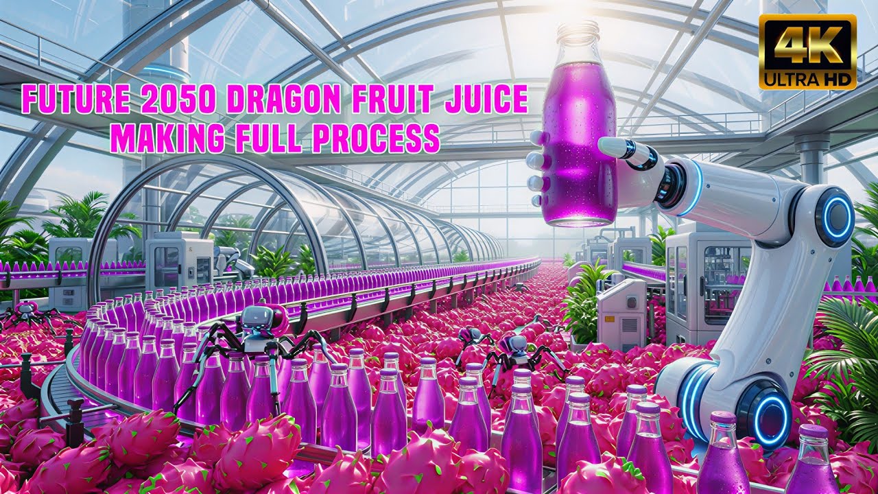 2050 Ka Future Farm! 😱 Dragon Fruit & Aloe Vera Factory Process (4K)