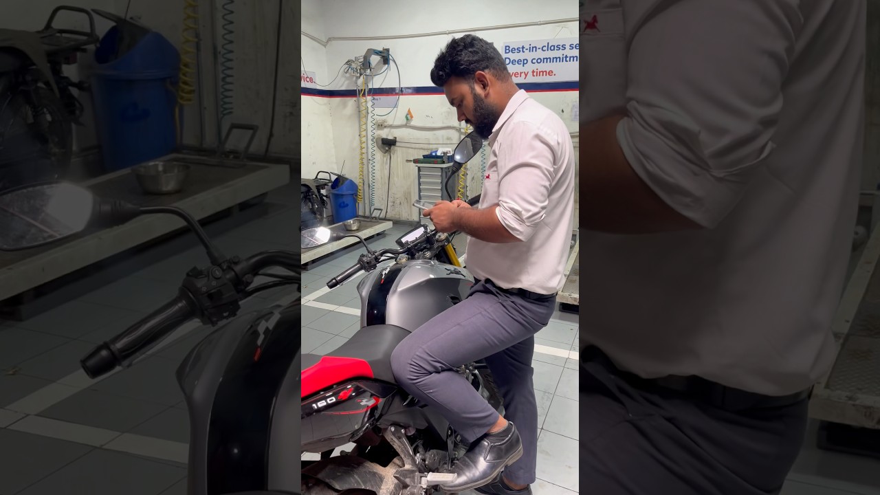 TVS Apache 160 4V First Service 🤟🫡 #shorts #trending #minivlog #ashortaday