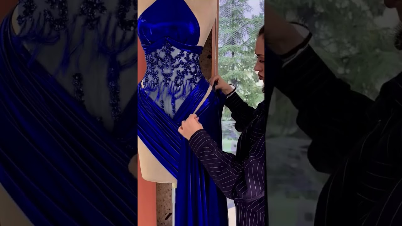 To order this royal blue dress DM reineecouture A striking mermaid gown crafted in luminous satin,