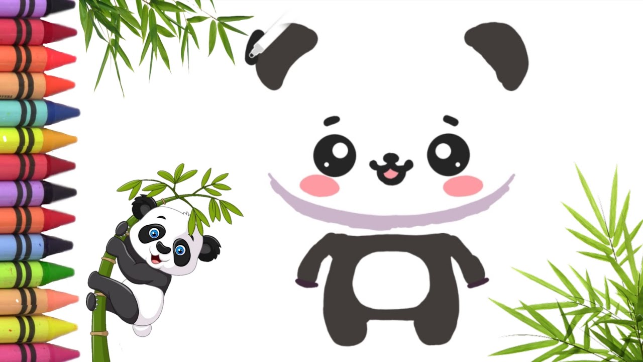 Menggambar, melukis dan mewarnain panda lucu gemes