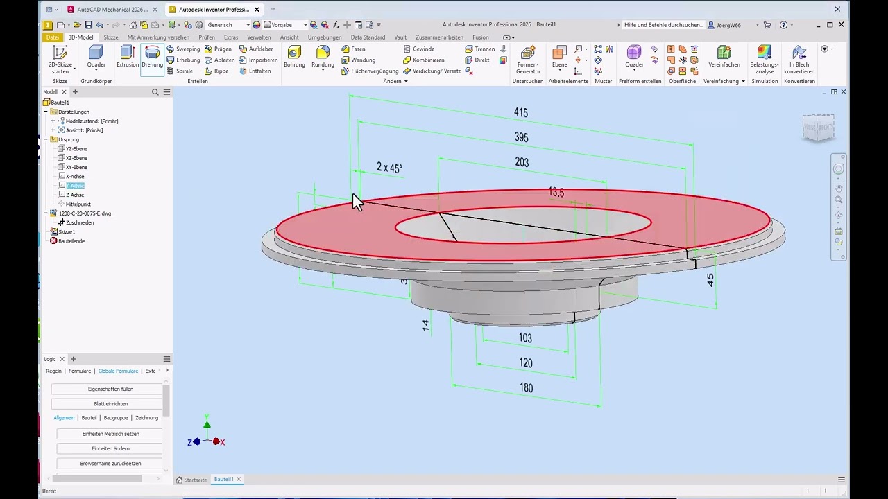2D DWG.Daten in 3D Inventor übernehmen
