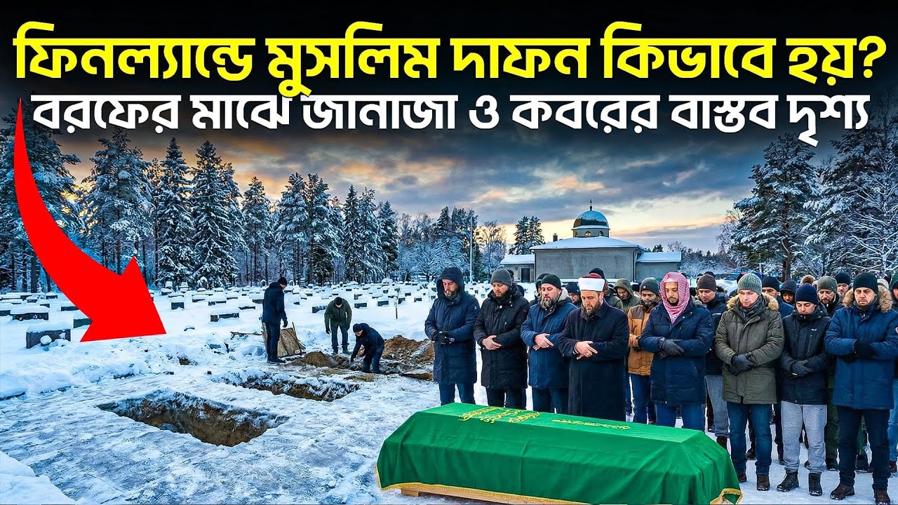 ফিনল্যান্ডে মুসলিম দাফন কিভাবে হয়? বরফের মাঝে জানাজা ও কবরের বাস্তব দৃশ্য