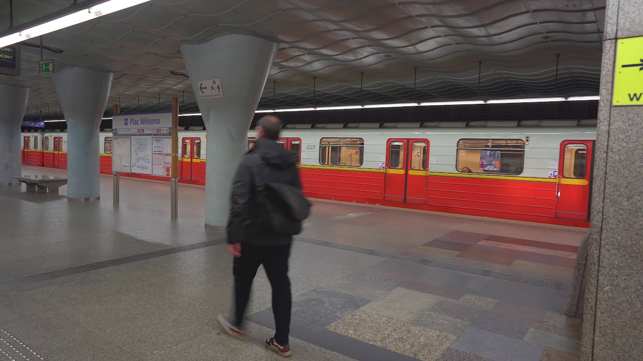 Poland, Warsaw, Metro night ride from Dworzec Gdański to Marymont