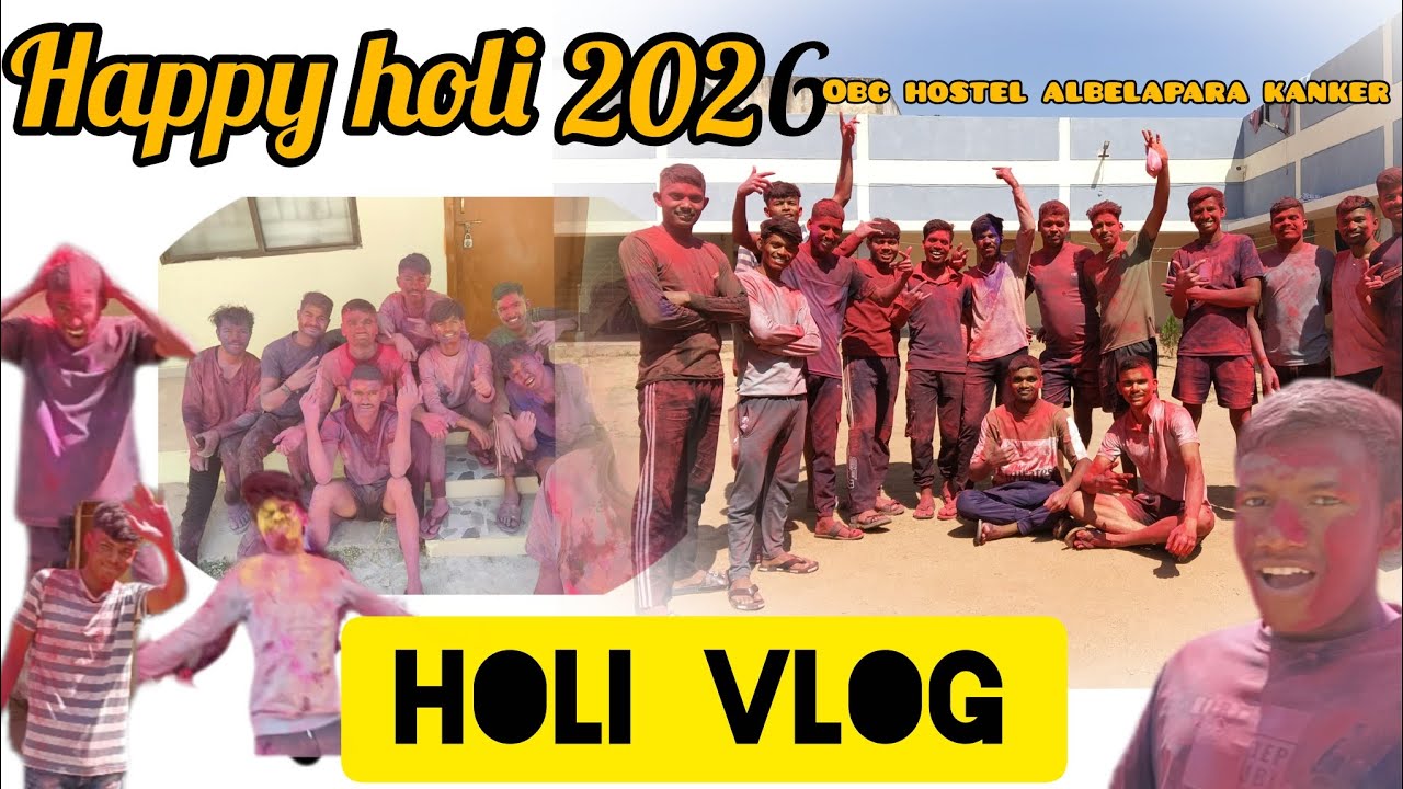 Holi enjoy😱 || obc boy hostel kanker 🥳  #vlog #hindivlog #newcomedyvlog #funnyvideo #jkherovideo 