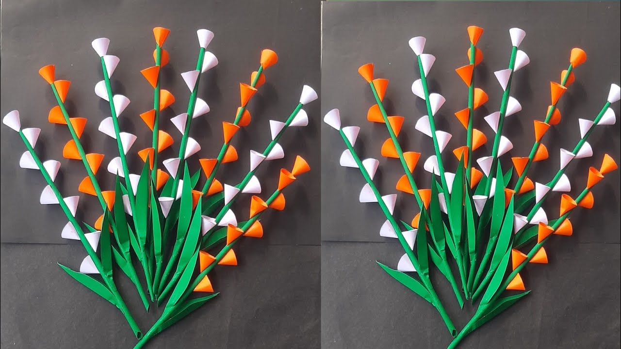 DIY Independence Day Craft Ideas/ Tricolour Craft ideas/ Paper Flower Making/Tricolour Flower Making