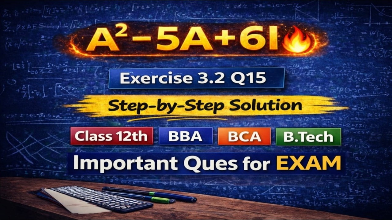 A² − 5A + 6I | Exercise 3.2 Q15 | Step-by-Step Solution | Class 12th NCERT | Dr. Pragati Sinha