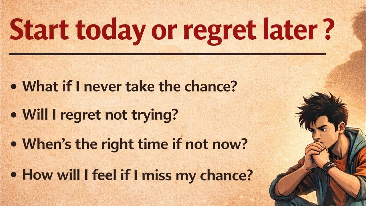 Start Today or regret later? #english English learning practice daily 