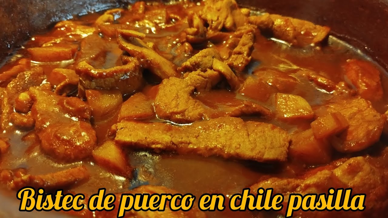 GUISADO RENDIDOR| ECONÓMICO 🤑| PUERCO EN CHILE PASILLA| BIBIS RECETAS❣️ #comida #delicious #parati 