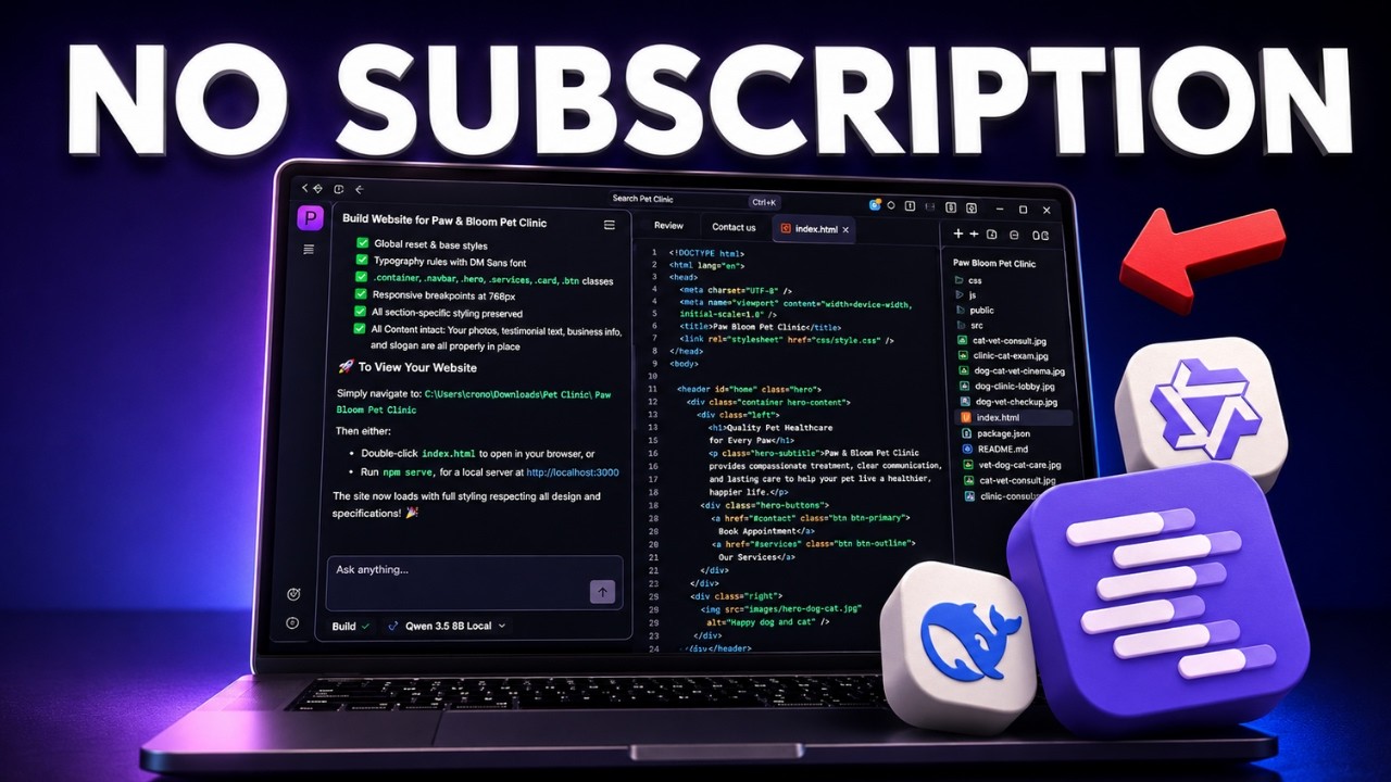 How to Vibe Code PRIVATELY on Your Computer Without Paying for Any AI Subscription