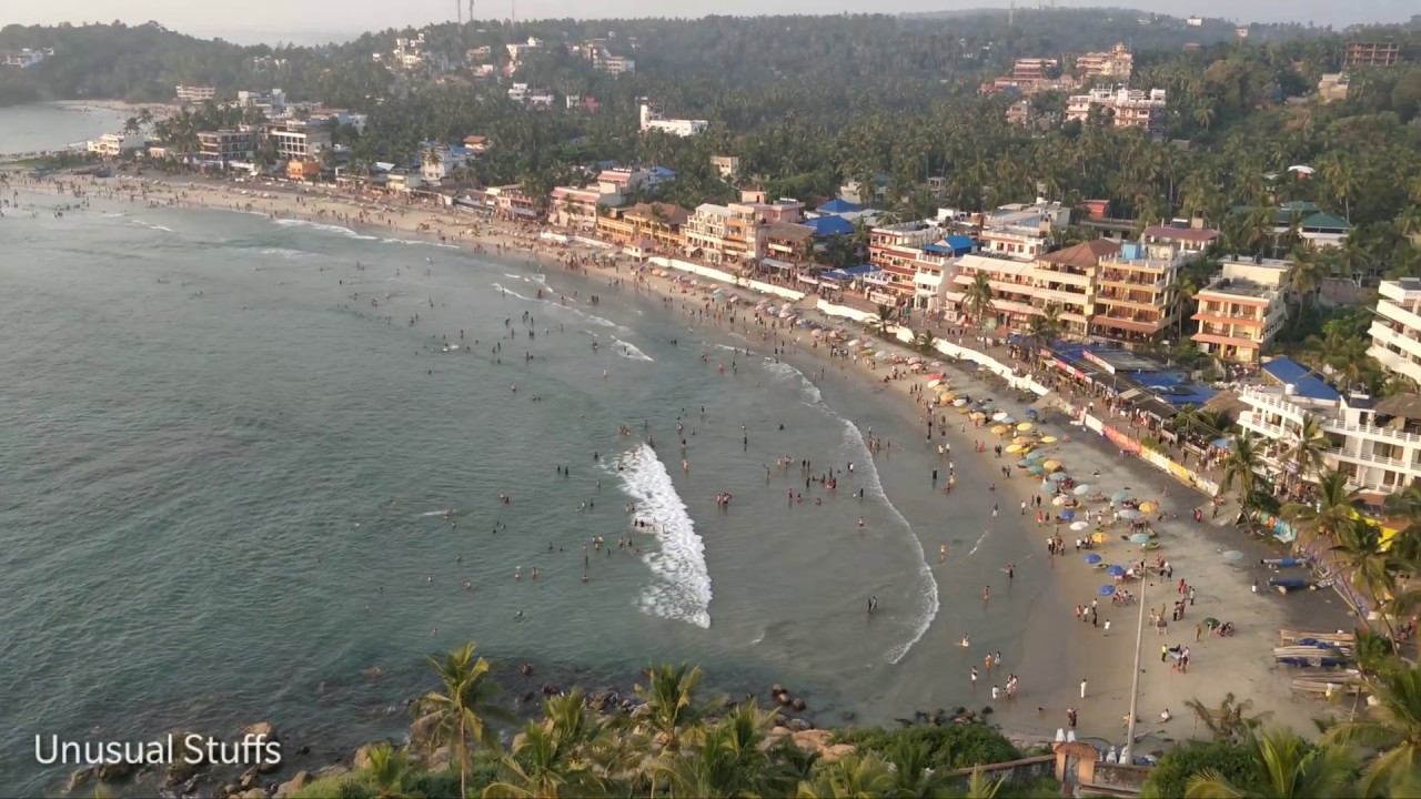 Kovalam Beach Aerial View, Kerala