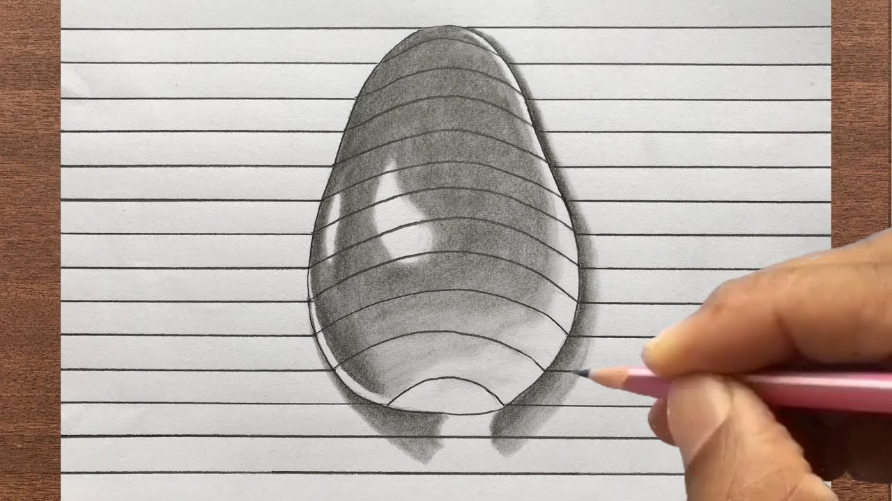 How to Draw a Water Drop on Line Paper- 3D Trick Art