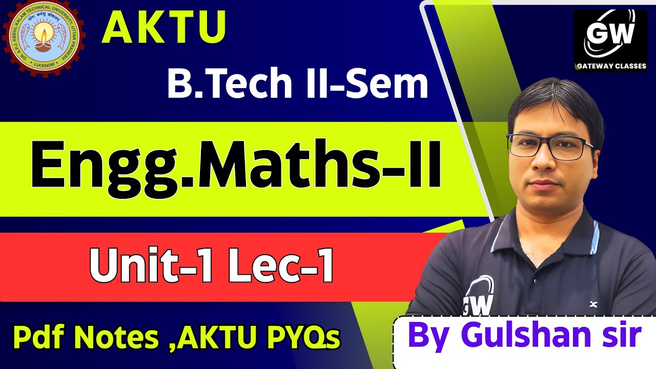 Lec-1 I Ordinary Differential Equation of Higher Order I Engg. Maths-2 I by Gulshan Sir