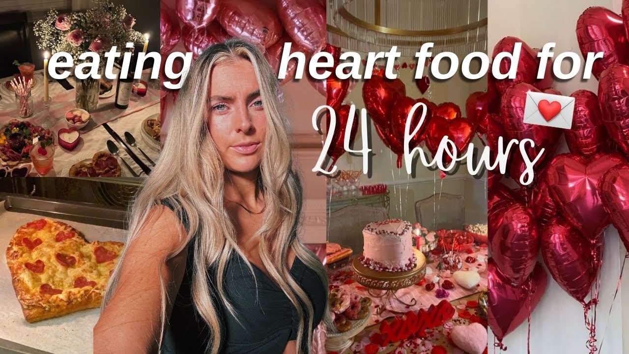 I only ate HEART SHAPED FOODS for 24 hours 💌 *valentines day edition*