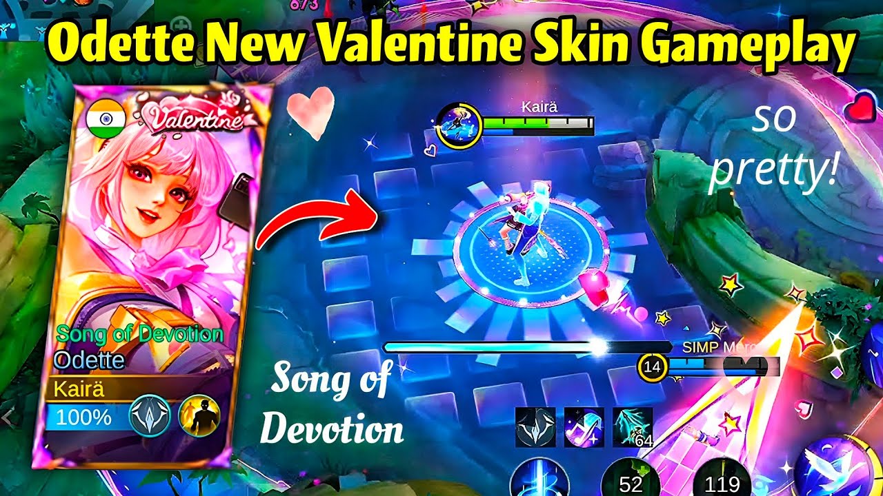 ODETTE NEW VALENTINE COLLECTOR SKIN GAMEPLAY‼️🩷 Song of Devotion😍