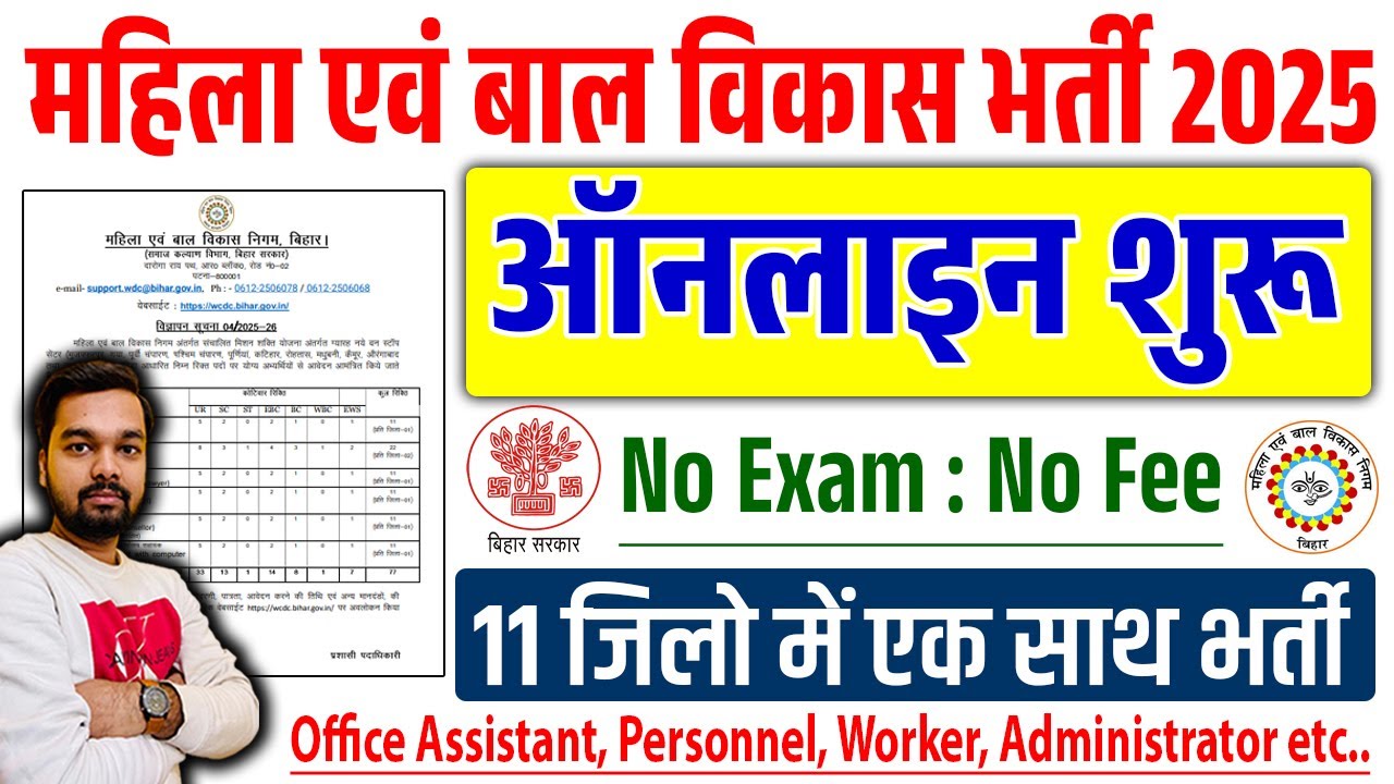 Online recruitment of Bihar Women and Child Development Corporation has started, know all the inf...
