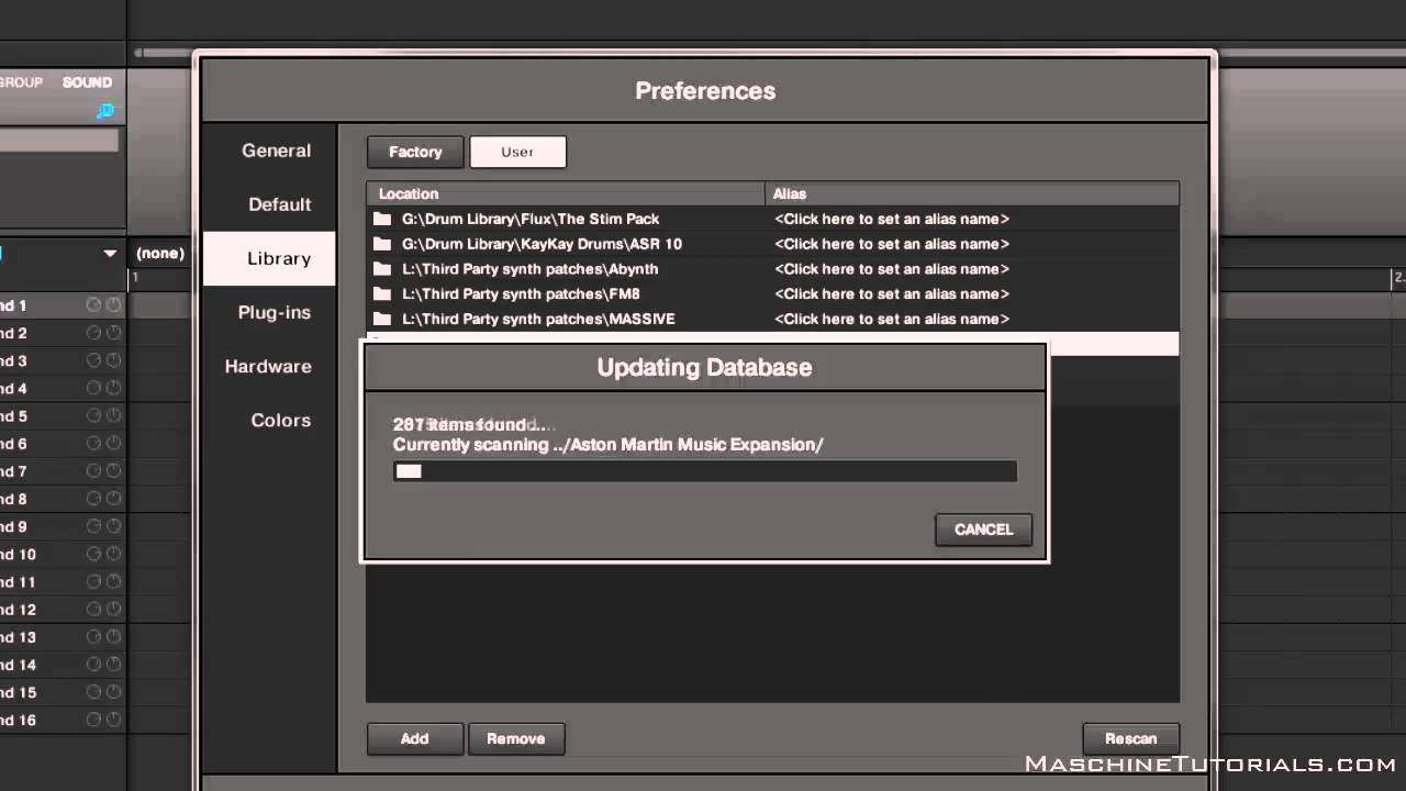 Maschine 2.0 importing third party expansions that require an alias