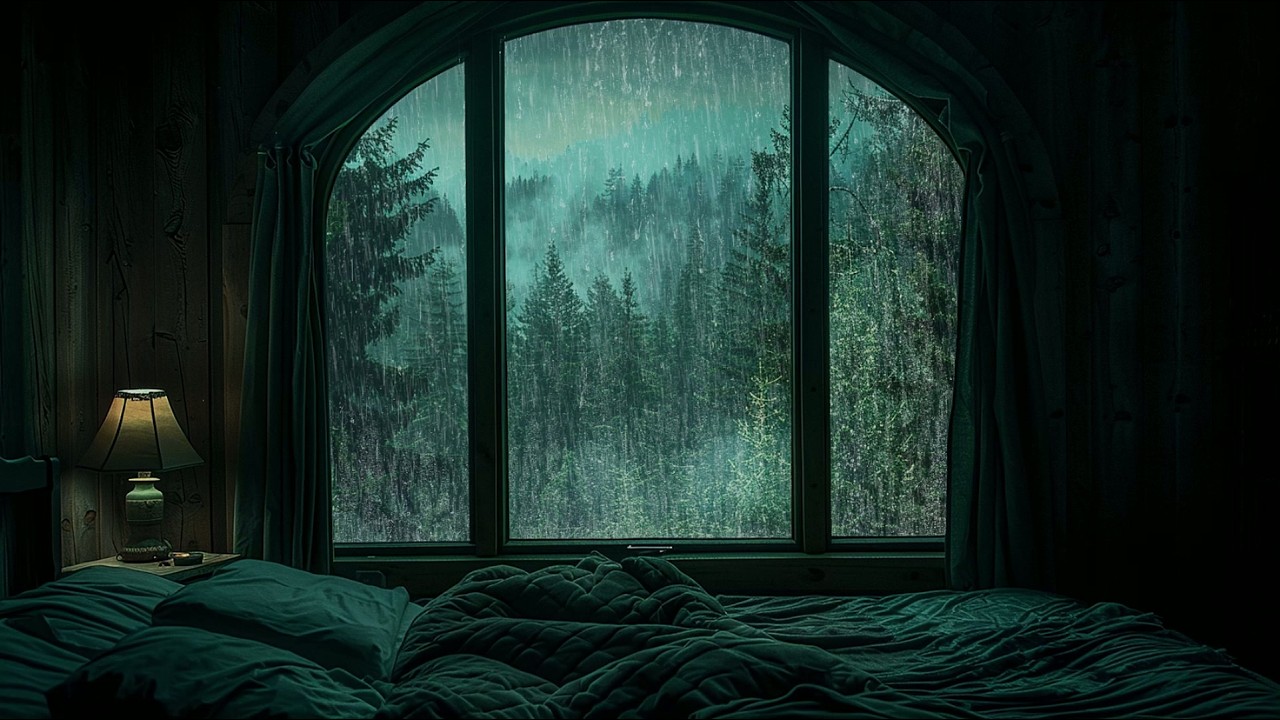🔴 Rain Sound On Window with Thunder Sounds | Heavy Night Rain & Thunder for Deep Sleep & Focus