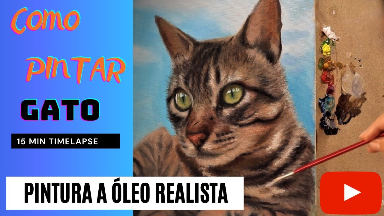 Joelma Pinheiro - Pintando um Gato - Óleo sobre tela / Pintura Realista