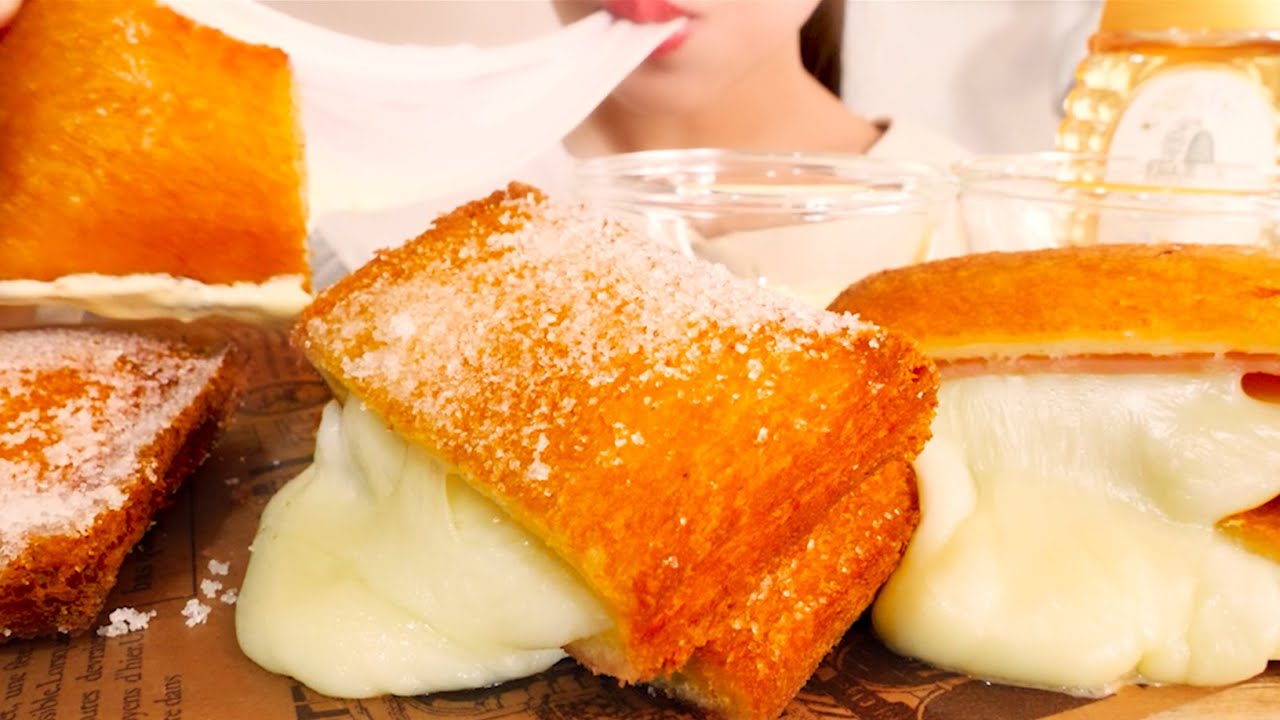 【咀嚼音】サクッじゅわチーズ揚げパン｜FRIED BREAD Eating Sounds/ASMR/mukbang