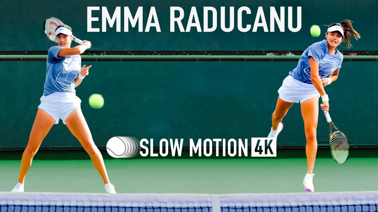 Emma Raducanu - Forehand Backhand & Serve [4K Slow Motion]