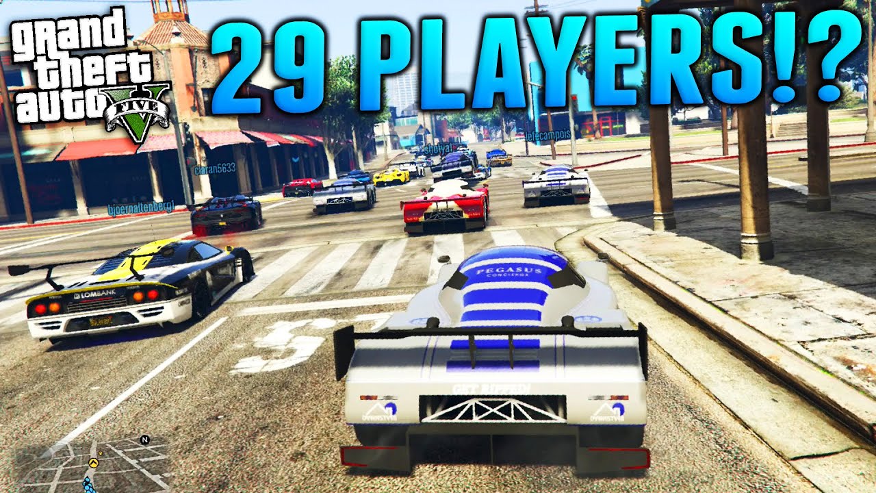 GTA Online: 29 PLAYER STUNT RACE!? - Absolute Chaos! (GTA 5 Cunning Stunts DLC)