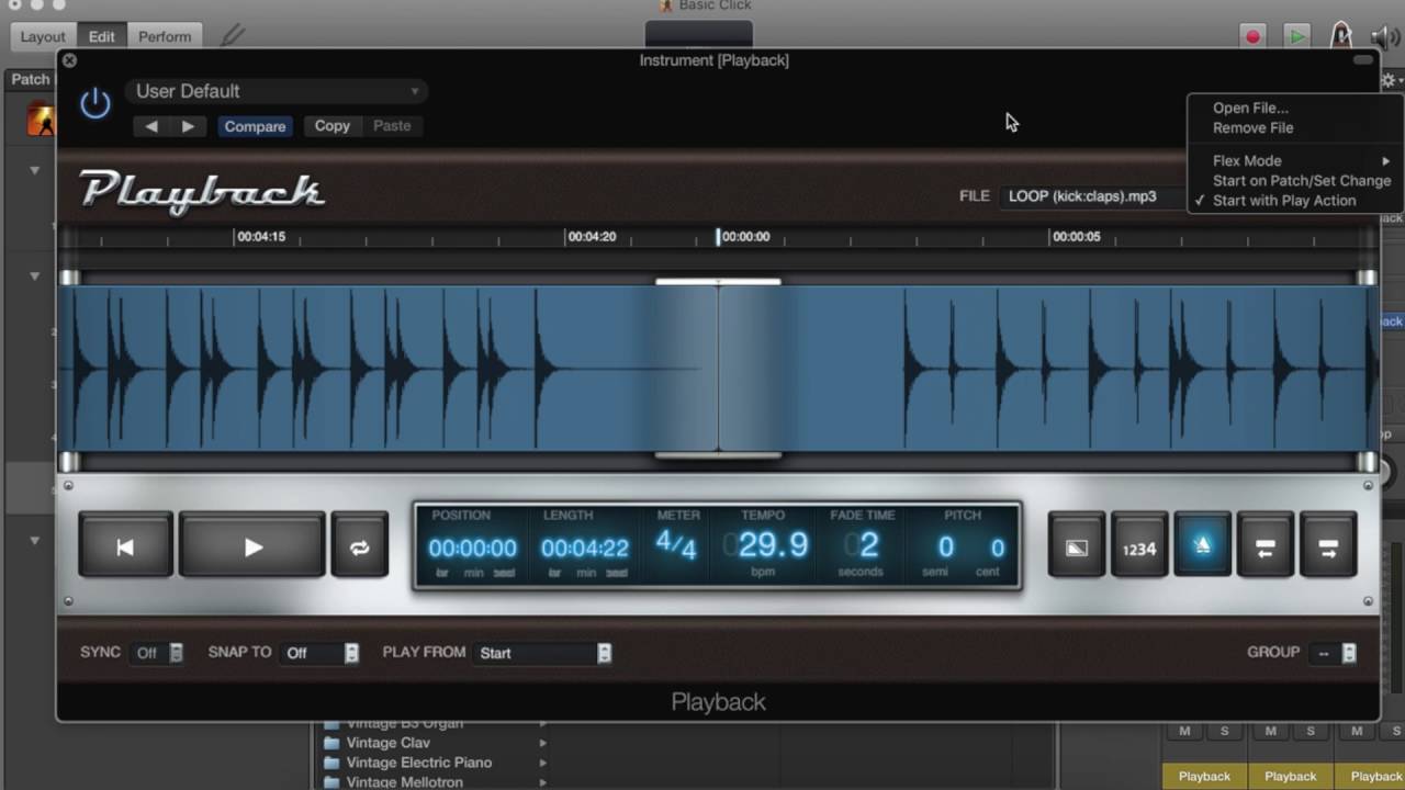 Setting up Loop Tracks in Mainstage