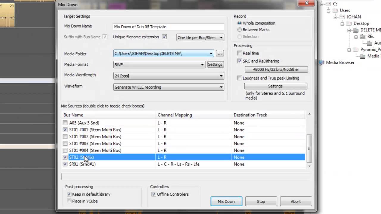 Pyramix Mixdown Workflow