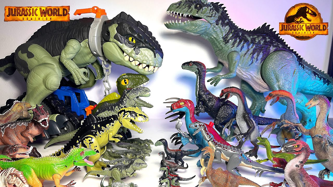 Giganotosaurus vs Therizinosaurus Toys Collection! Jurassic World Dominion Dinosaurs Collection