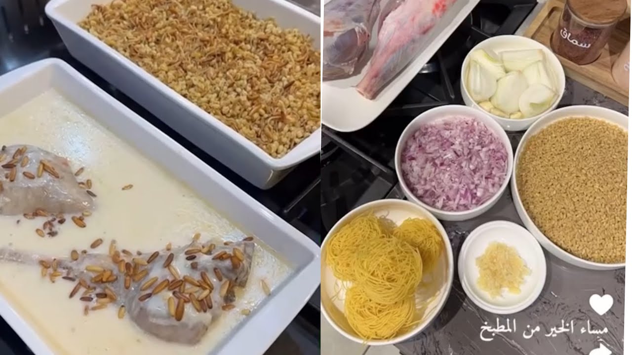 لبن أمو +برغل بالشعيريه بطريقة بنت الهاشمي 